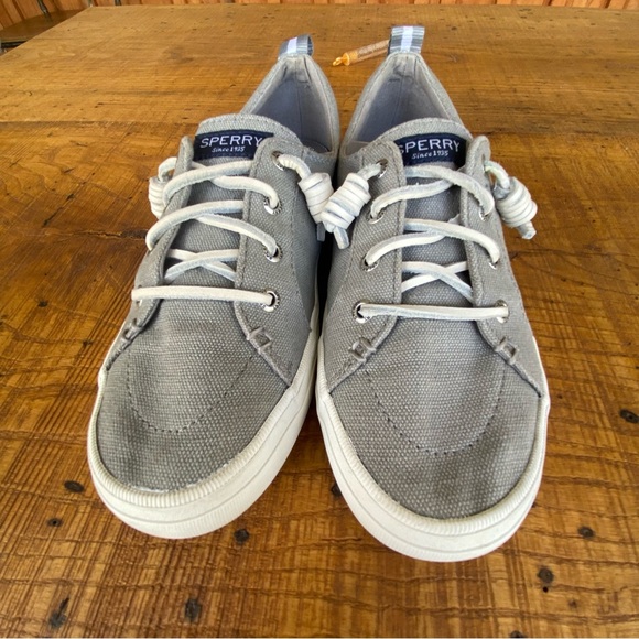 Sperry Crest Vibe Linen Sneaker Gray Women’s  7 Lightweight Breathable Coastal - Picture 1 of 15